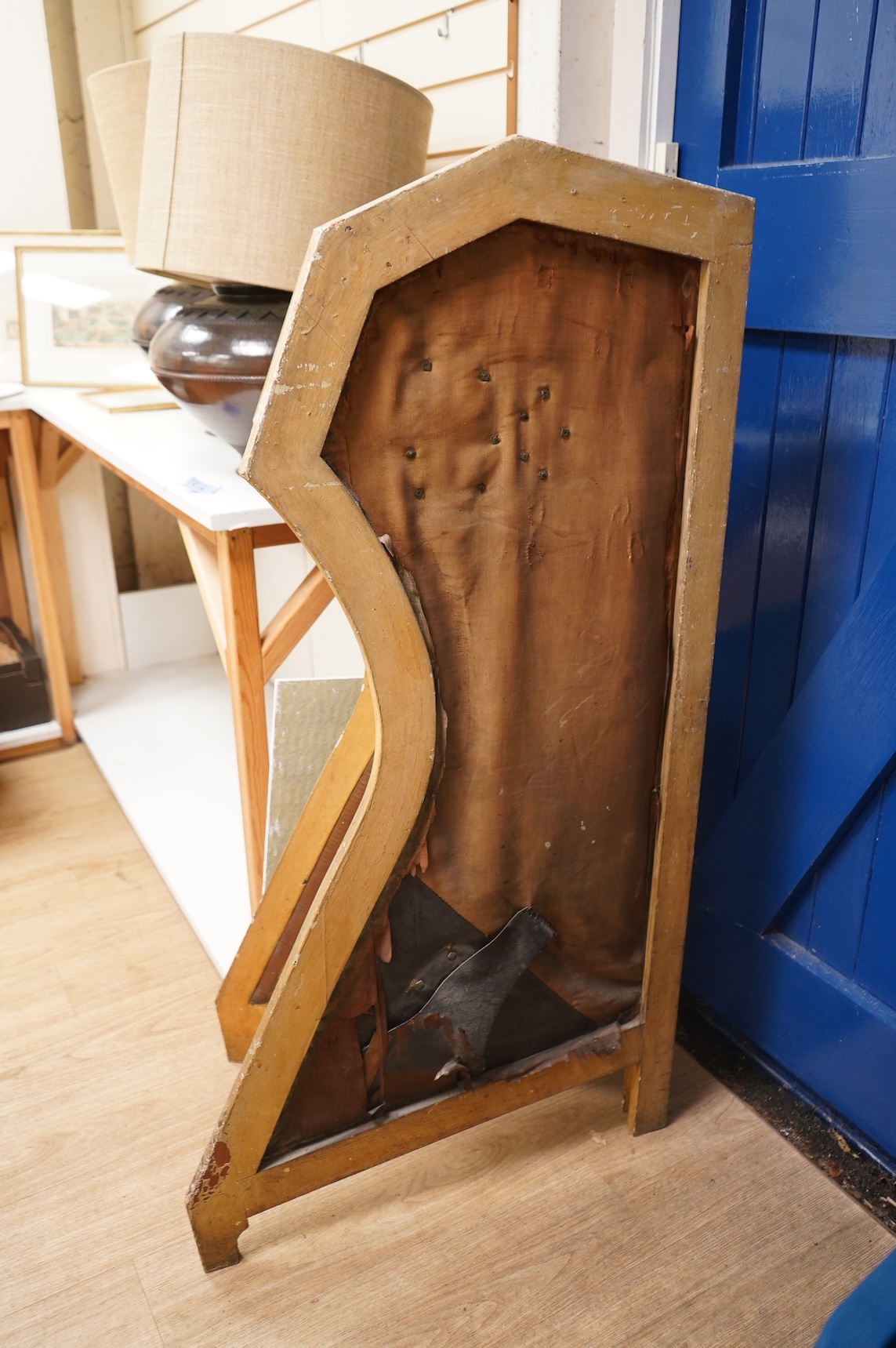 A Victorian horse cover, now as a screen, 137cm high